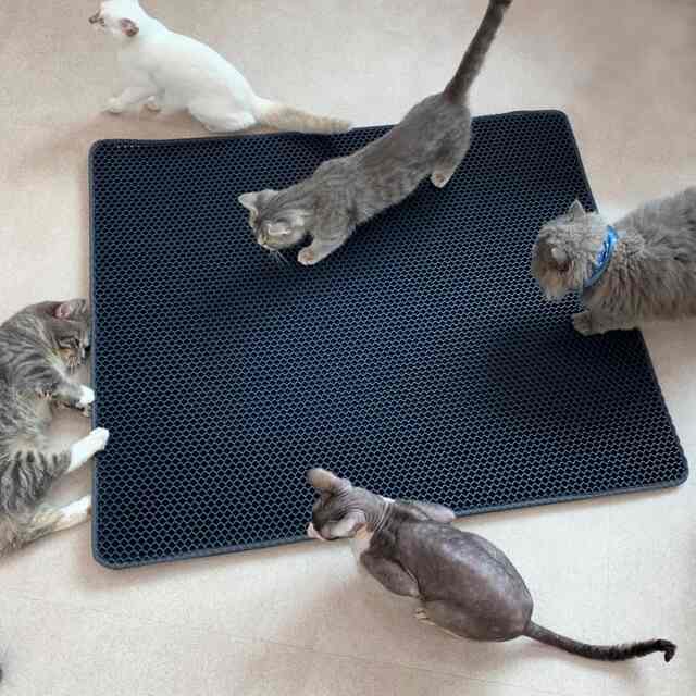 猫用 砂はね防止 トイレマット［4色・3サイズ］