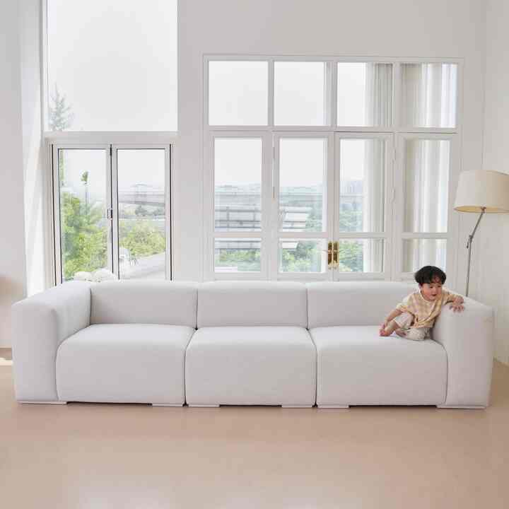 Slong メモリーフォーム 4.5人掛け モジュール ファブリック ソファ［2 色］