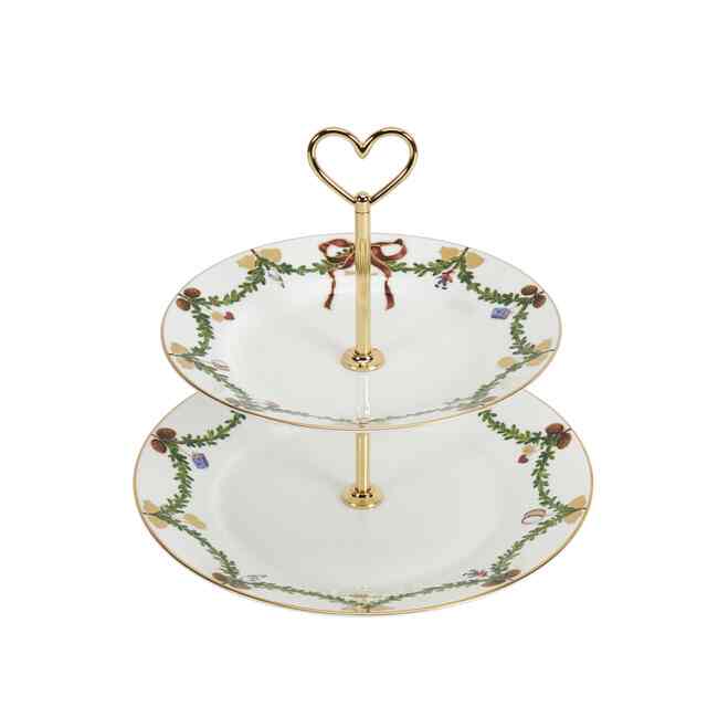 スターフルーテッド クリスマス  デザートスタンド 2段