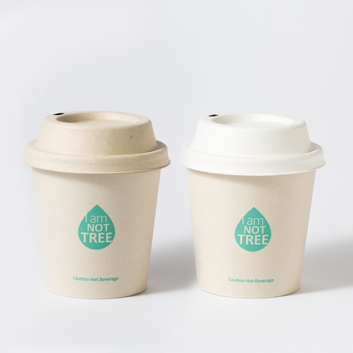 라이크 커머스 생분해되는 펄프 PLA코팅 일회용 대나무 종이컵 8온스 284mL 100개