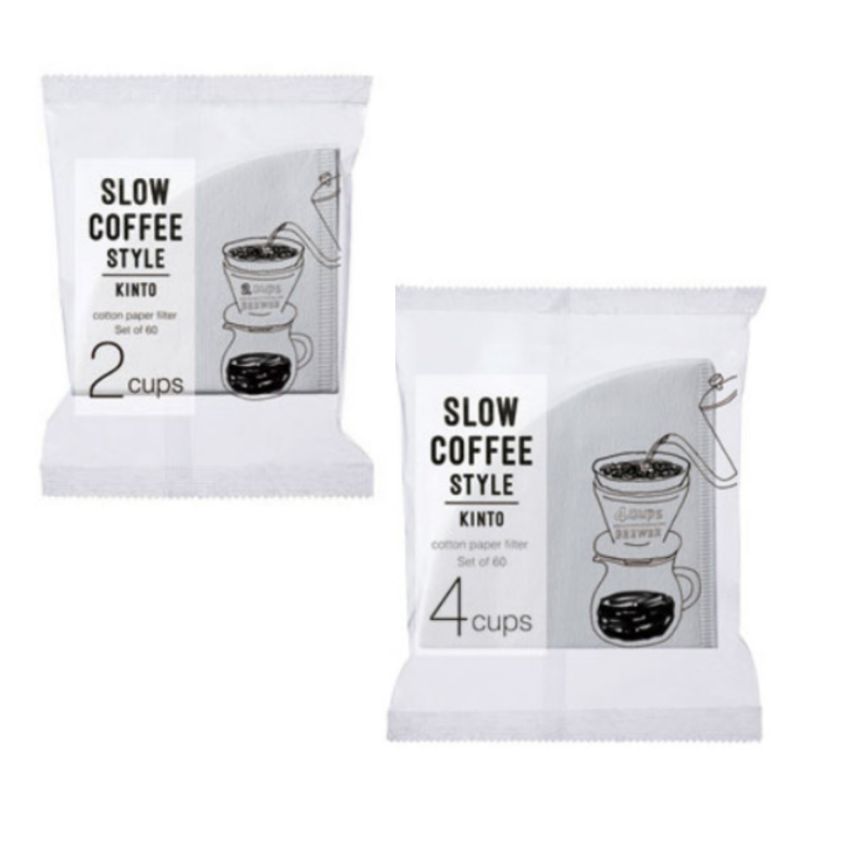 킨토 슬로우커피 2cup(2컵) / 4cup (4컵)면종이 필터 60pc 여과지