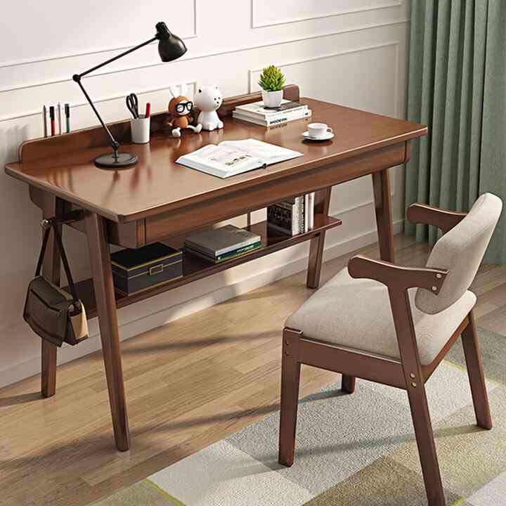 ラバーウッド パソコンデスク 80cm［3色］