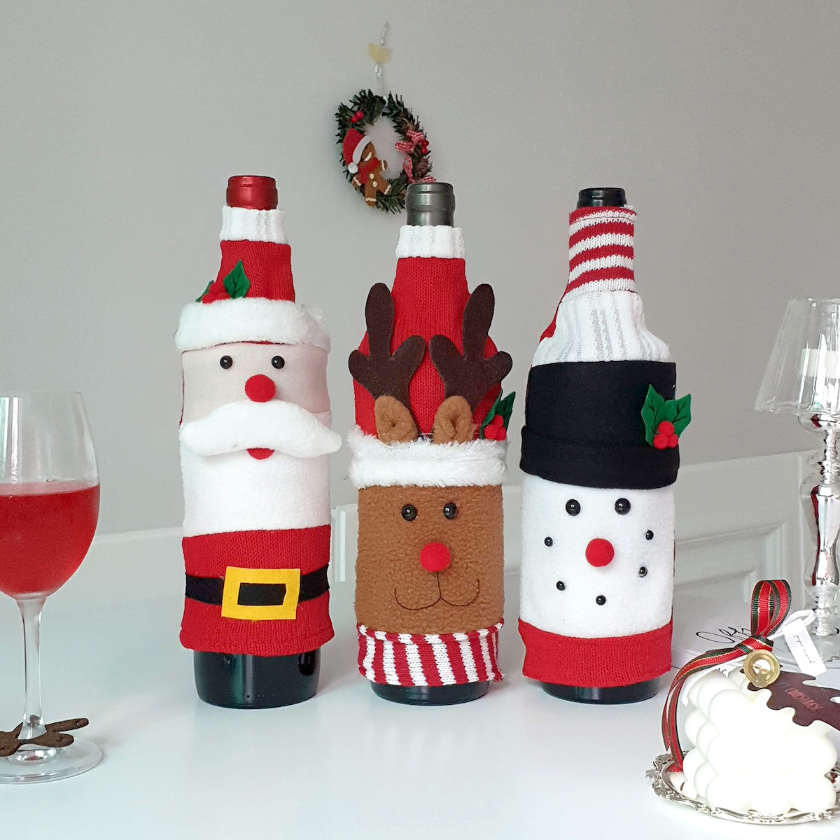 페페무드 X-mas 와인병 커버 3types 와인 크리스마스 파티 용품
