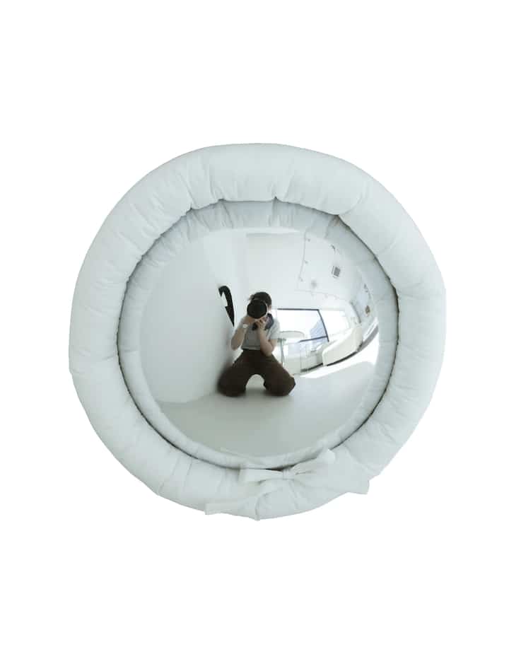 フィッシュアイホワイトクッションミラー