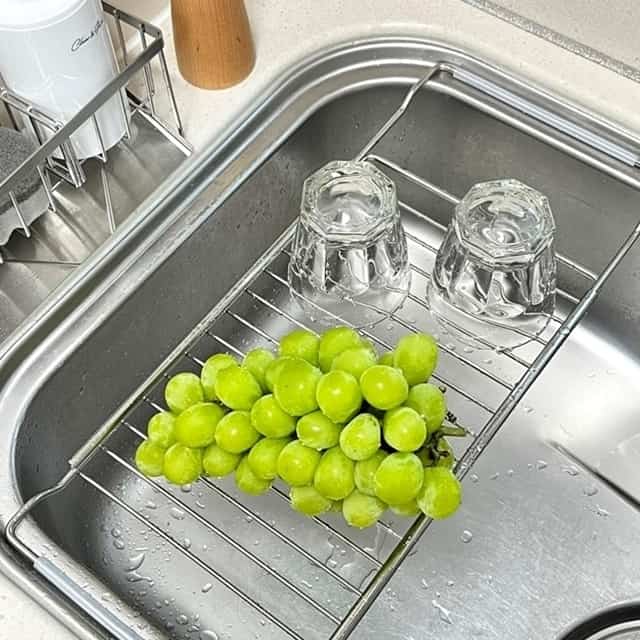 伸縮式 ステンレス304 水切りラック シンク用［2サイズ］