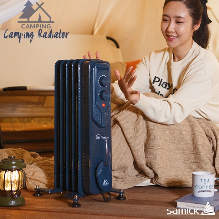 삼익 캠핑용 500W 5핀 미니 라디에이터 + 전용가방 캠핑라디에이터 동파방지 책상밑 라디에이터