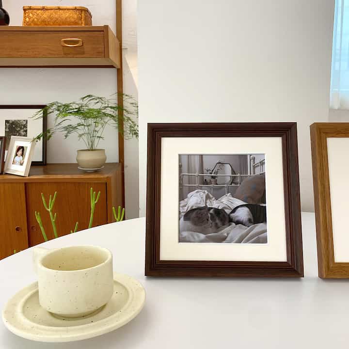 木製 正方形フォトフレーム［4色・6サイズ］