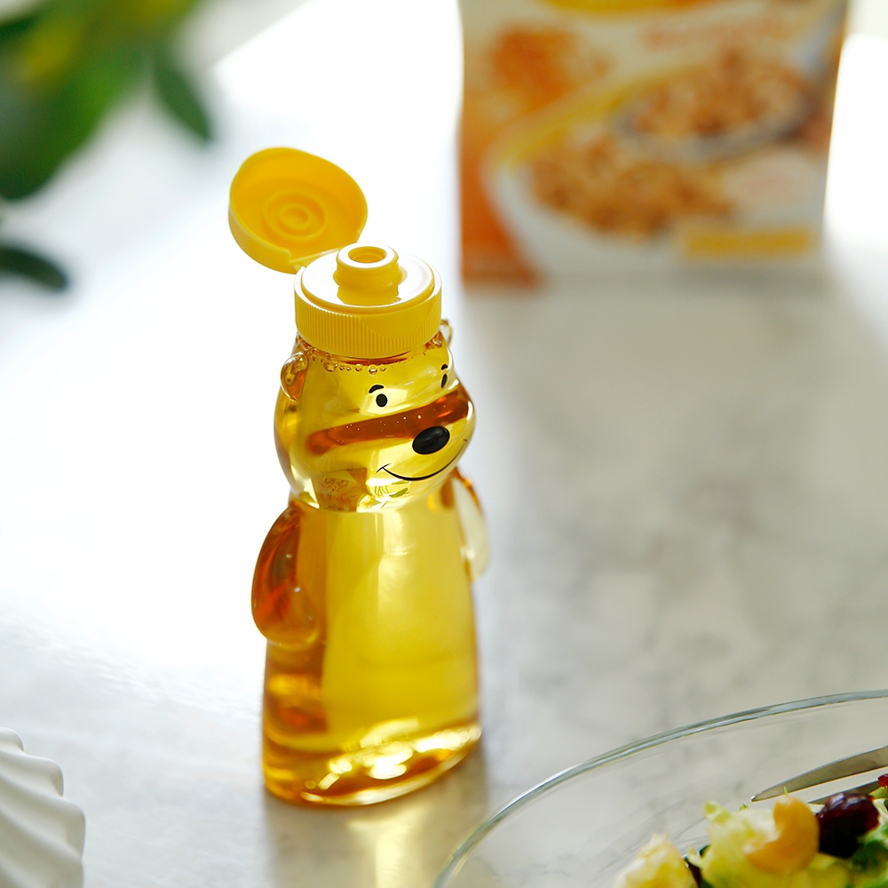 플라라 새지않는 거꾸로 플라스틱 양념통 캠핑 시럽 오일 꿀 소스통_곰돌이 소 180ml