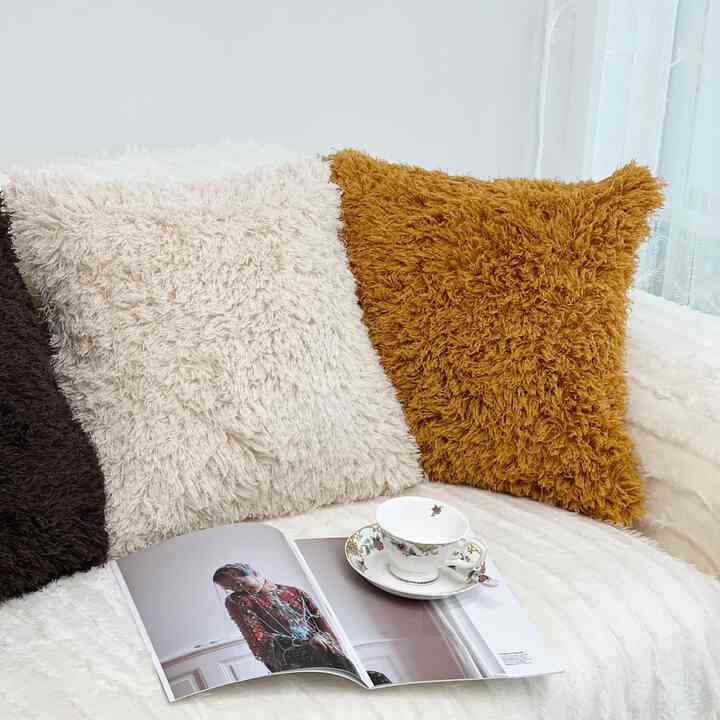 長毛クッションカバー［5色］