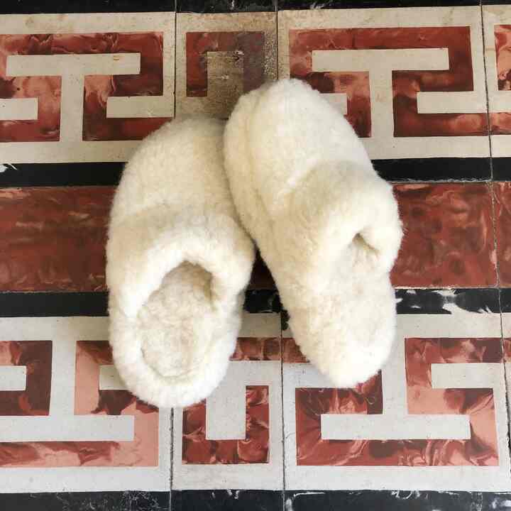 フレンチウール ルームシューズ - スリッパ型 Ivory