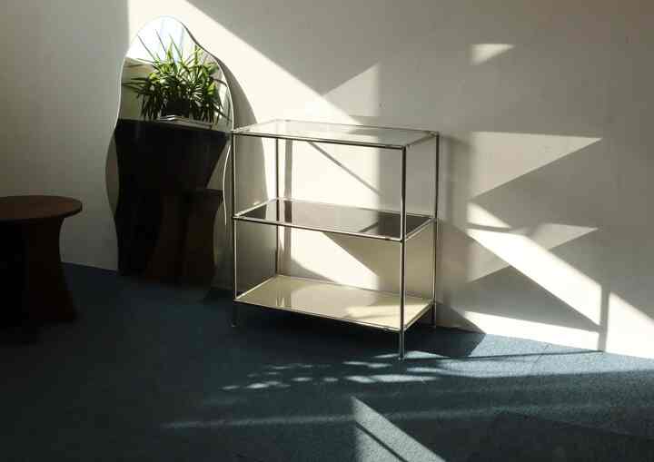 3段 モジュール ガラス ラック［2種］