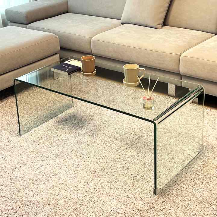 Pure Glass ローテーブル［2色・2種・9サイズ］