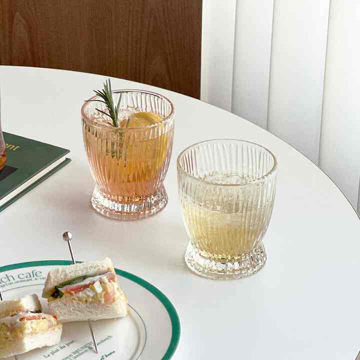 Fluted Waist Glass Cup