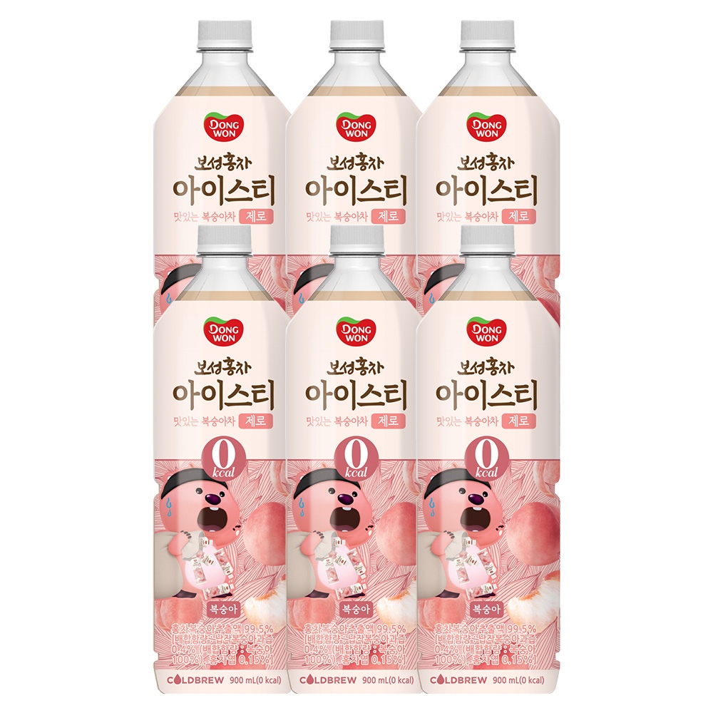 동원 보성홍차 아이스티 제로 복숭아 900ml*6병