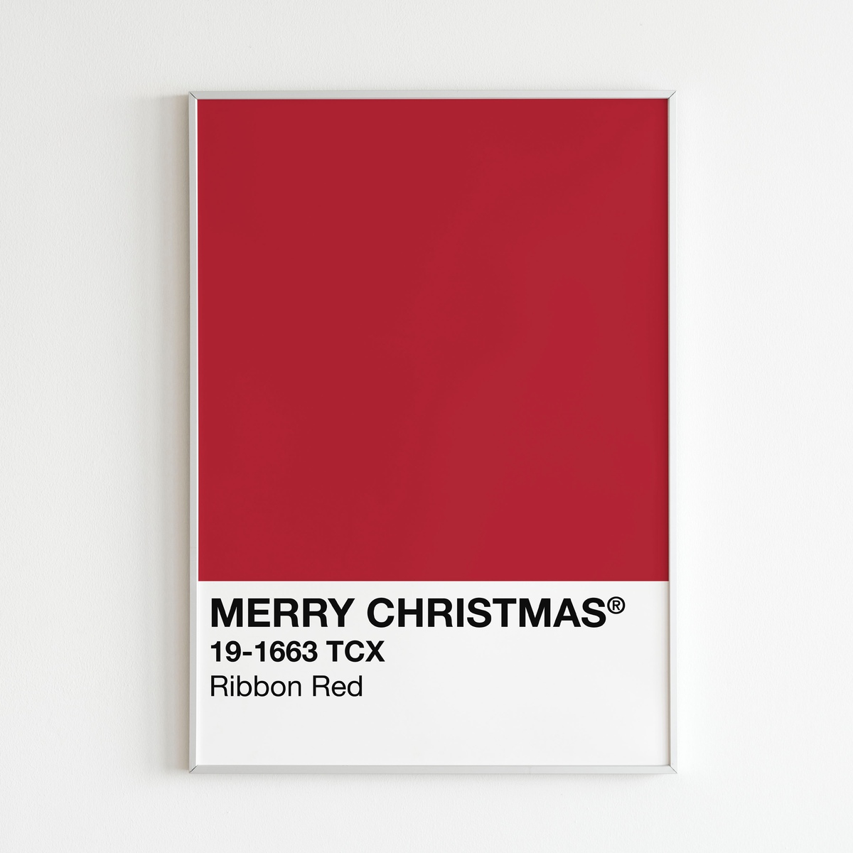 올웨이즈파인 크리스마스 타이포그래피 모던 미드센츄리 인테리어포스터 - Ribbon Red Pantone