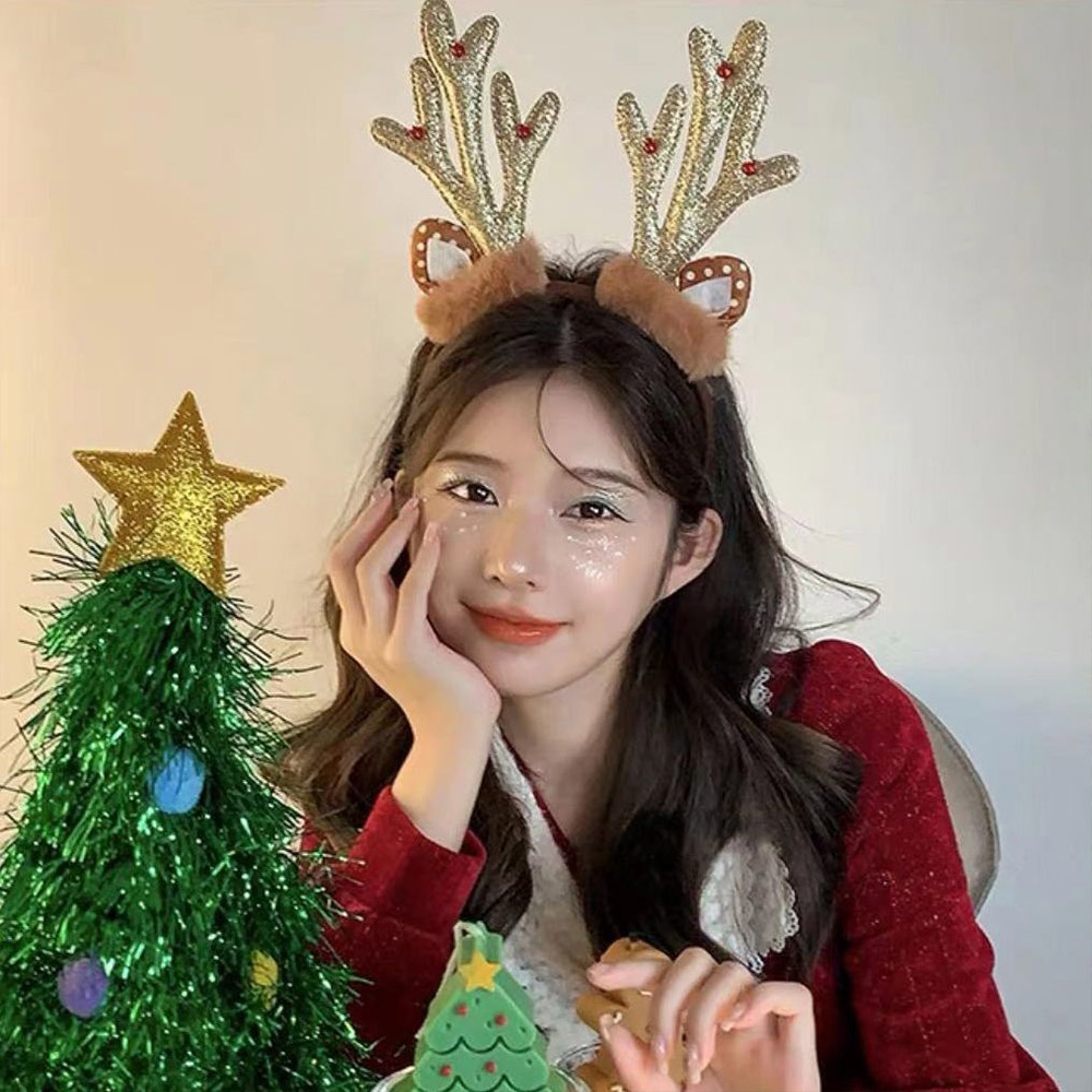이이공브이샵 앙고라 루돌프 머리띠 크리스마스머리띠