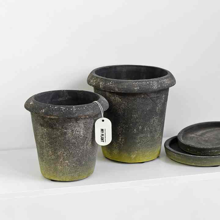 BLACK VINTAGE CLAYPOT 植木鉢［2サイズ］