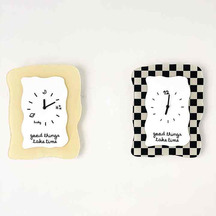  ハンドメイド風壁掛け時計 無騒音［4種］