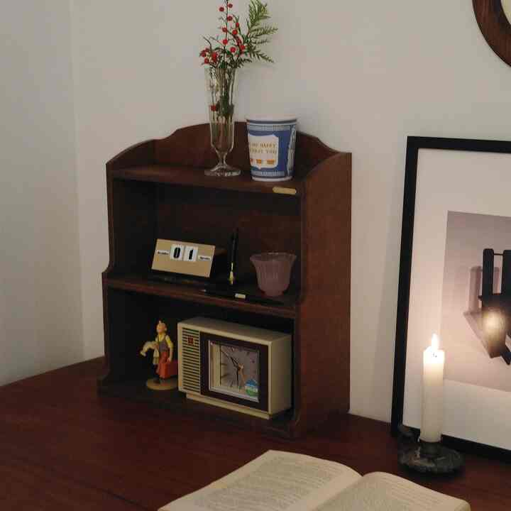 アークシリーズ03 - ウッドデスク3段陳列棚