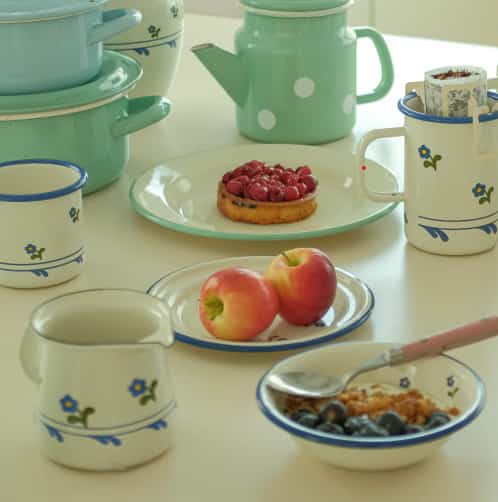 ヴィンテージフラワー ホーローテーブルウェア／マグ・プレート・ボウル・ジャグ