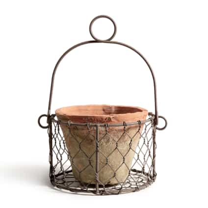 ヴィンテージ テラコッタ鉢 スタンダード 10（金網バスケット付き）