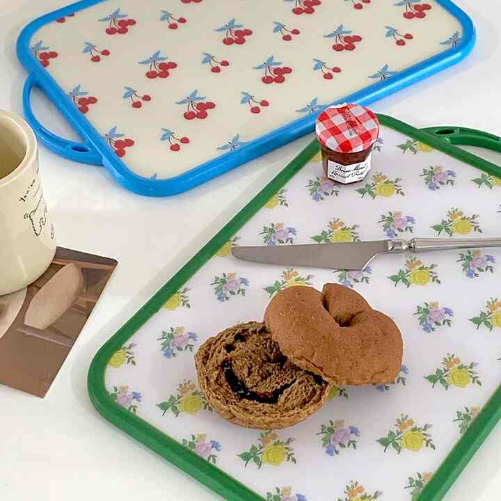 フラワープリントキッチンまな板［2色］