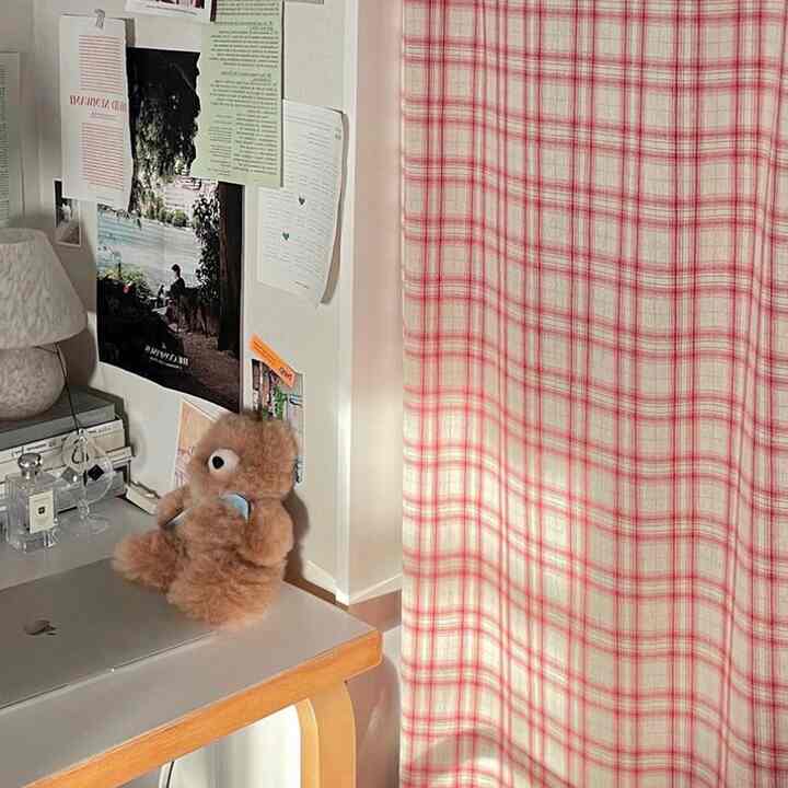 If Only チェックカーテン［4色・4サイズ］