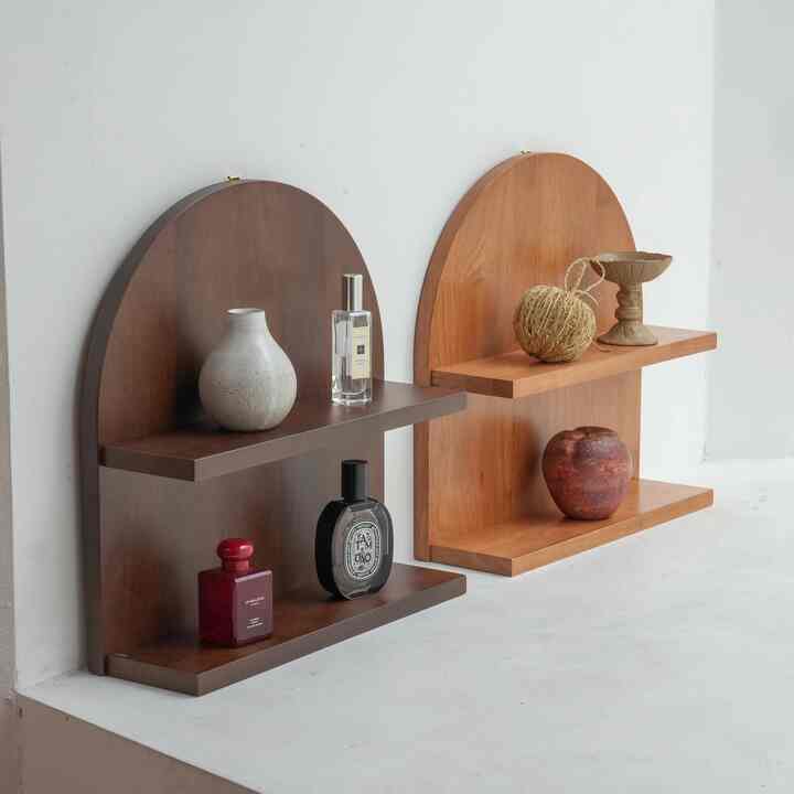 Luna ラウンド 棚 2段［2色・2サイズ］