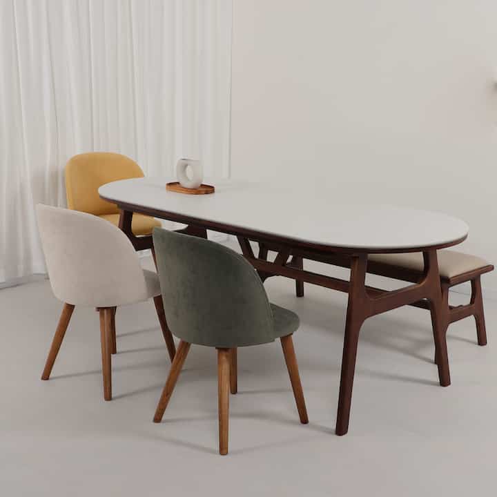 Dear 両面 セラミック ダイニングテーブル 180cm 楕円形［2色］