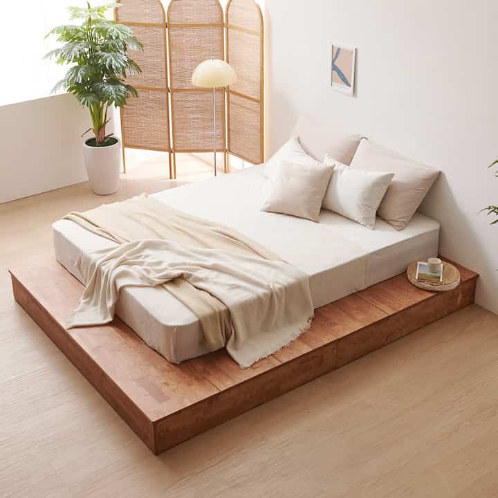 収納付きウッドローベッド［3色・5サイズ］
