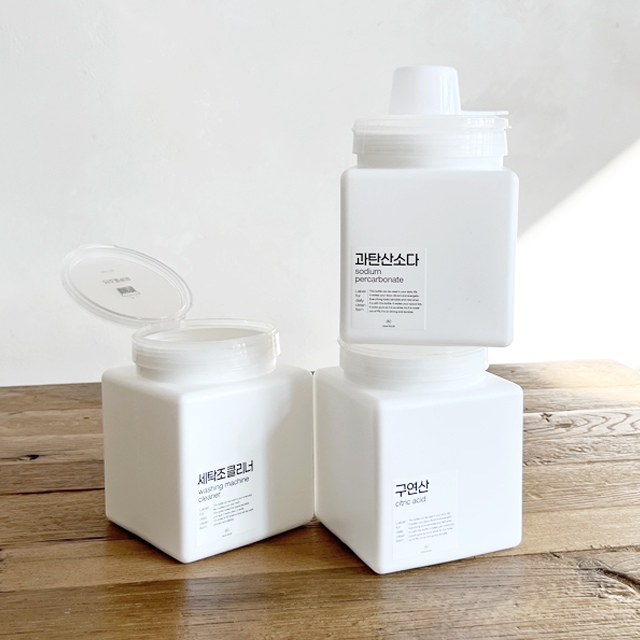 뉴앤룩 가루 보관통 베이킹소다 과탄산소다 구연산 소분통 2size