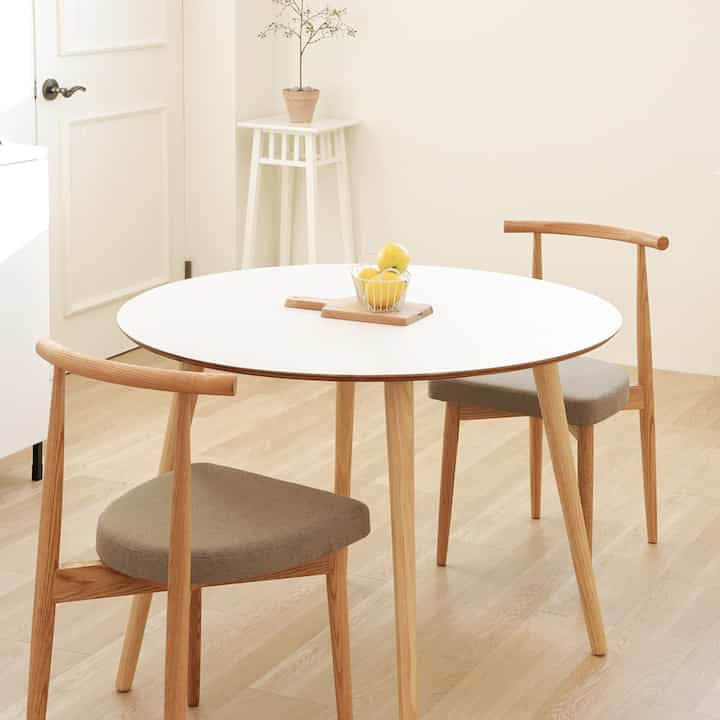 Milca 円形ウッドテーブル 100cm［2色］