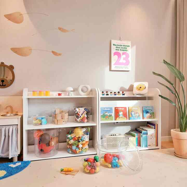 ビスポーク 絵本棚＆おもちゃ収納棚 800 3段［3色］