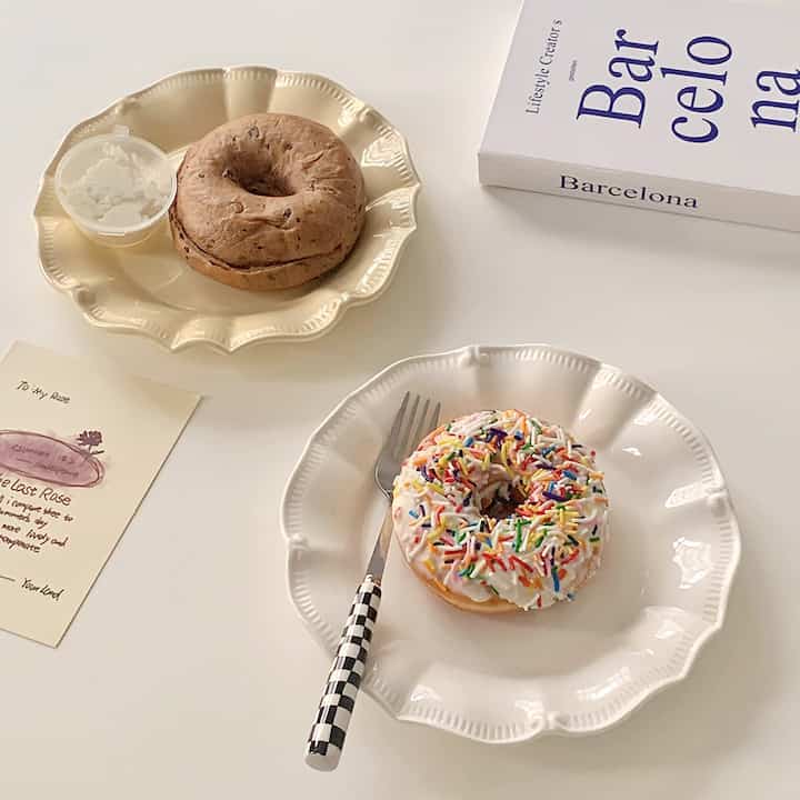 Ruffled Ceramic Dessert Plate