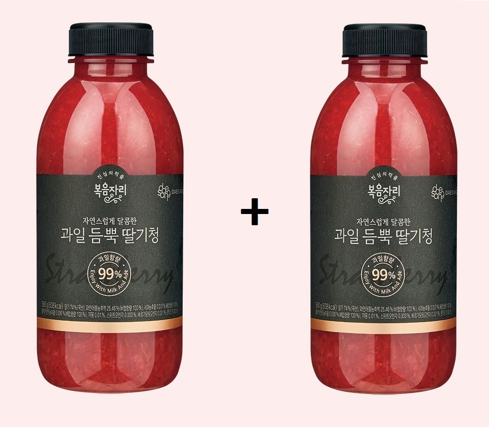 1+1 과일듬뿍딸기청 580g, 과일함량 99% 가격 추이 복음자리 1+1 과일듬뿍딸기청 580g, 과일함량 99% - 최저가 20,400원