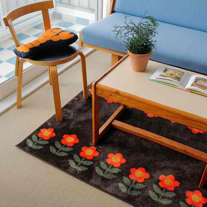 ヴィンテージ風デザイン ラグ  【3colors】