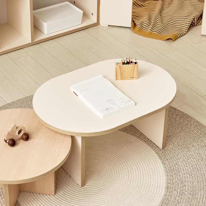 muuah キッズデスク 600 楕円形