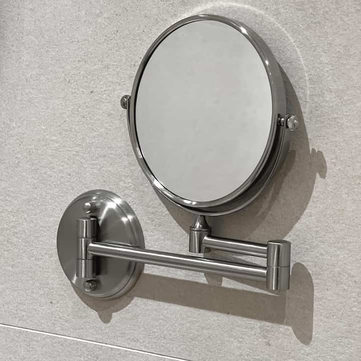 穴あけ不要 304ステンレス 折りたたみ式 シェービングミラー