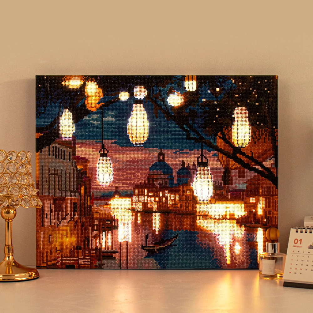 아트조이 DIY 고급형 LED 보석십자수 (캔버스형) 베니스의 등불(리뉴얼) 40X50cm