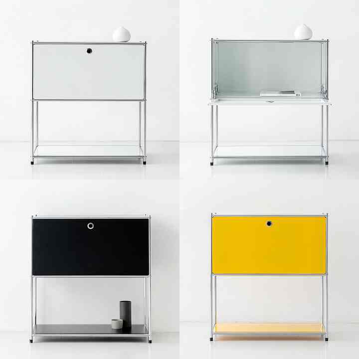 Modular Metal Storage Cabinet with Flip-Down Door