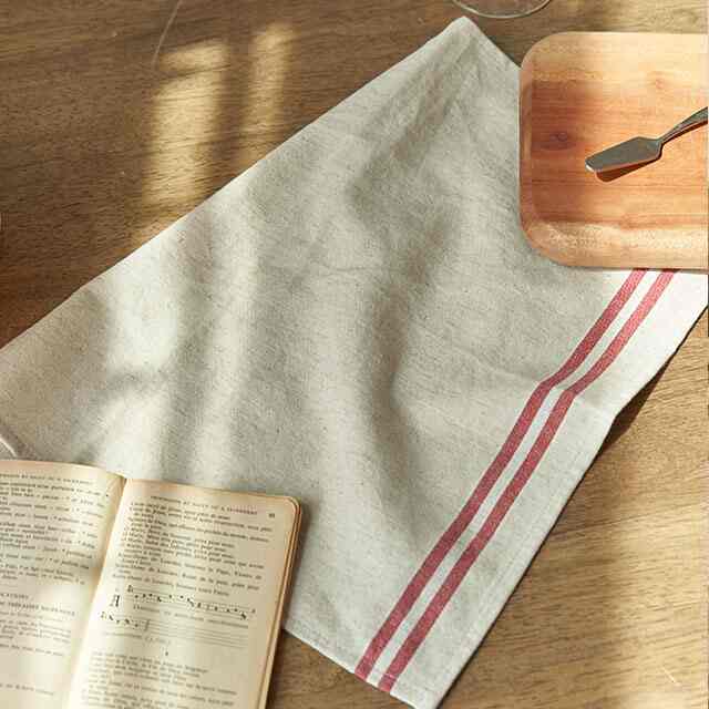 レッドストライプキッチンクロス