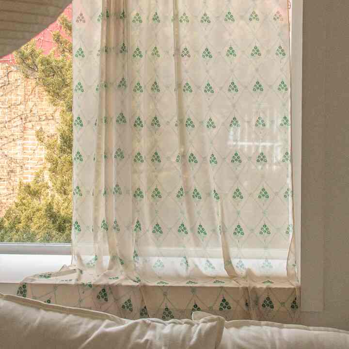 Vintage Drawing Greenleaf カーテン［2種・3サイズ］