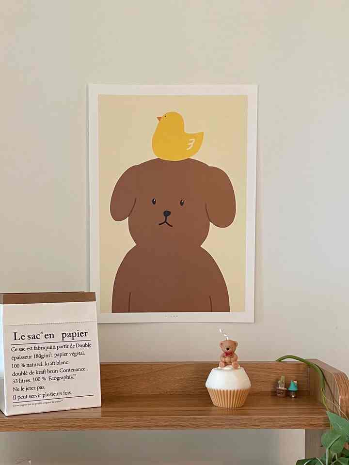 子犬インテリアポスター