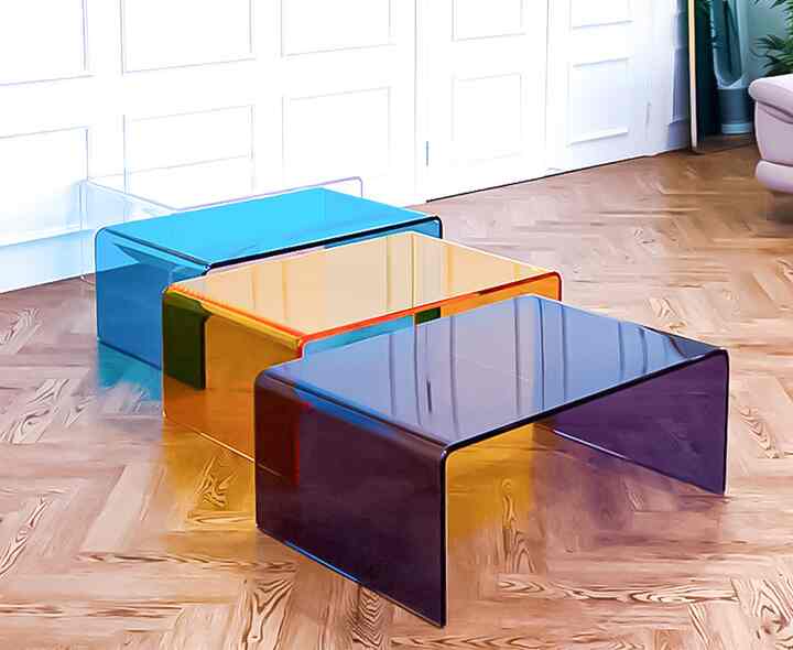 透明 アクリル ローテーブル［4色］