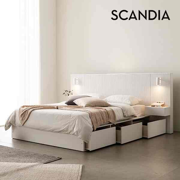 ESSENTIAL テンバボード ホテル式 LED 収納付きベッドフレーム［4サイズ］