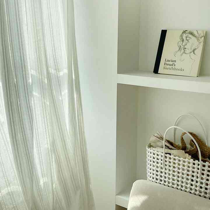 Irene カーテン ホワイト刺繍［5サイズ］