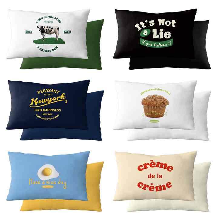 Lettering 枕カバー 50x70cm［16色］