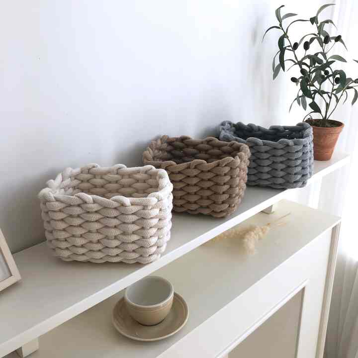 ファブリックロープバスケット