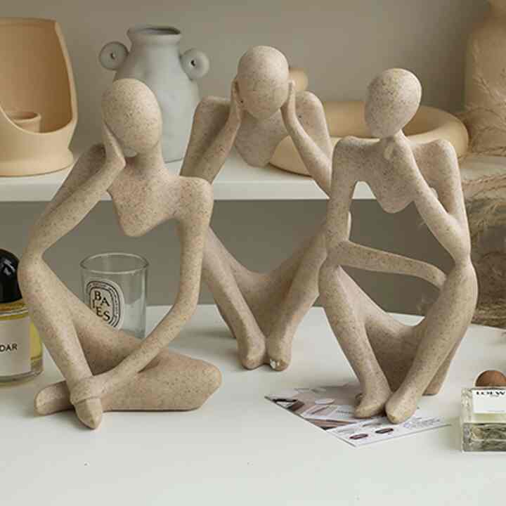 ストーン オブジェ 考える人［3種］