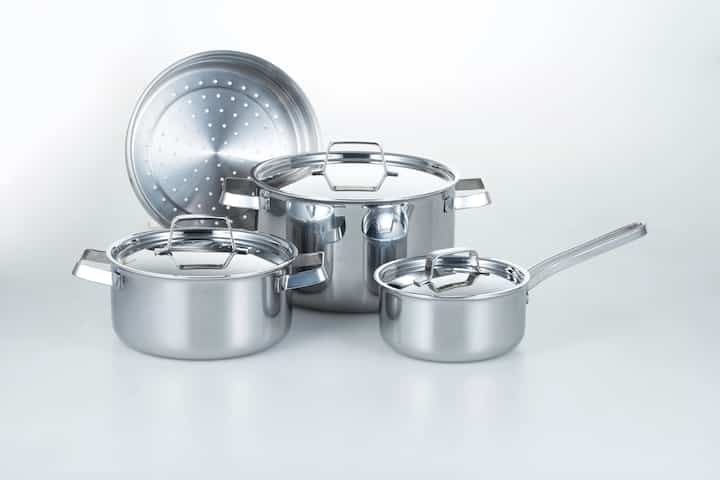 五層構造 IH対応 ステンレス鍋 4点セット
